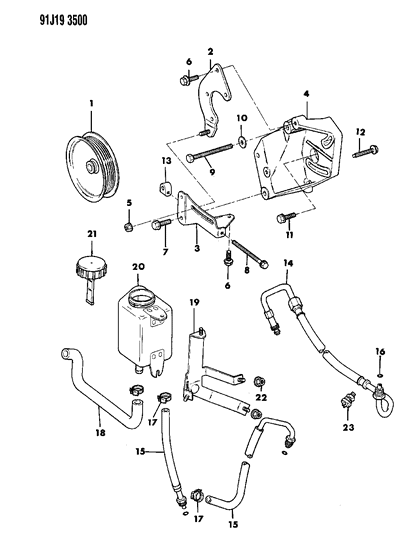 1991 Jeep Comanche Pump Mounting - Power Steering Diagram 2 - Thumbnail