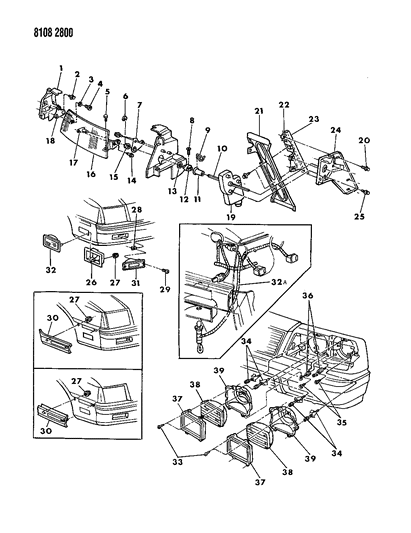 1988 Chrysler LeBaron Parking Lamp Diagram for 4321684