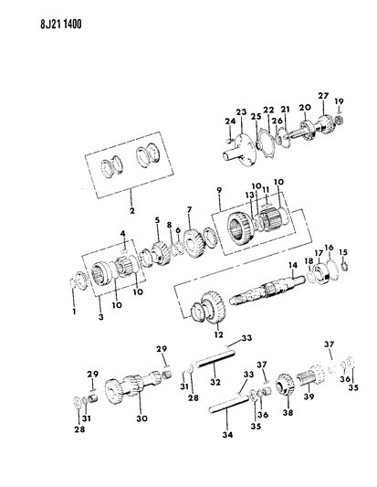1987 Jeep J20 Gear Train Diagram 1 - Thumbnail