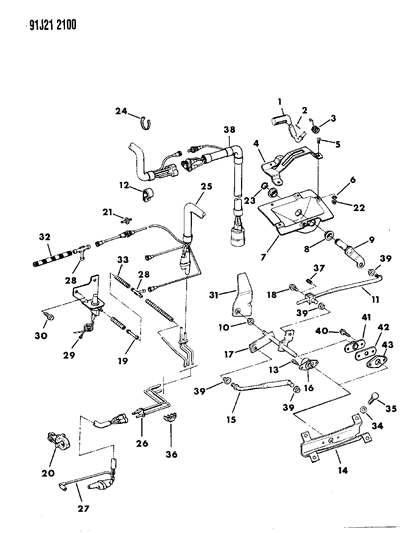 1991 Jeep Comanche Controls, Shift Diagram 1 - Thumbnail