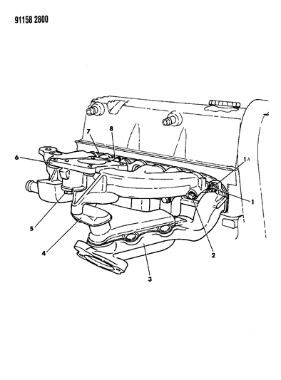 1991 Chrysler New Yorker Salon Manifolds - Intake & Exhaust Diagram 1 - Thumbnail