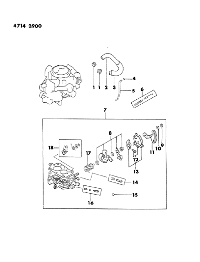 1984 Dodge Ram 50 Carburetor Throttle Parts Diagram 1 - Thumbnail
