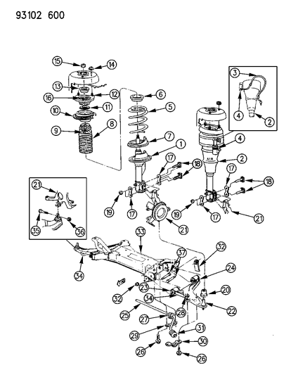 1993 Chrysler Imperial Control Arm Bushing Diagram for 5272098
