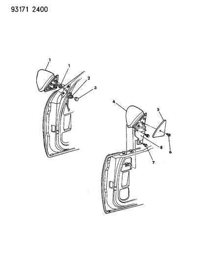 1993 Chrysler LeBaron Mirror Diagram for 4299898