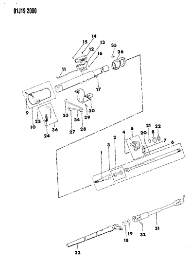 1991 Jeep Comanche Housing - Steering Column Lower Diagram 2 - Thumbnail