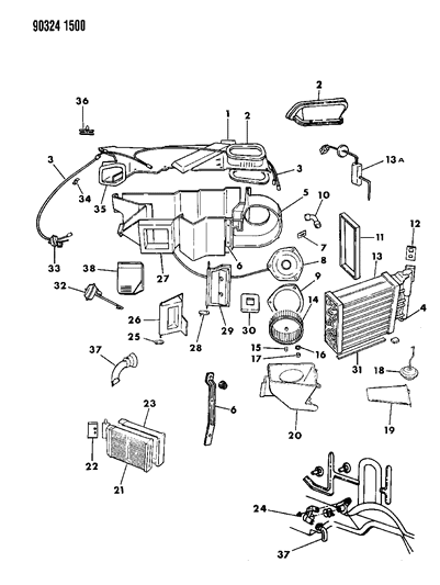 1990 Dodge Dakota A/C Label Diagram for 55036209