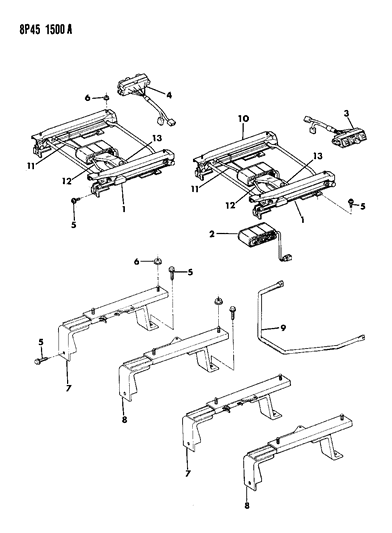 1992 Dodge Monaco Seat Track Diagram