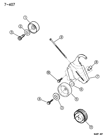 1996 Jeep Cherokee Drive Pulleys Diagram 2 - Thumbnail