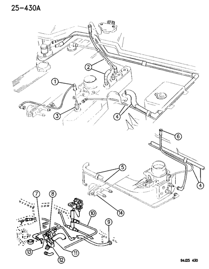 1996 Jeep Cherokee Emission Control Vacuum Harness Diagram 2 - Thumbnail
