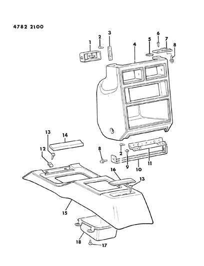 1984 Dodge Ram 50 Console Diagram 1 - Thumbnail