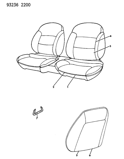 1993 Dodge Daytona Rear Seat Diagram 2 - Thumbnail