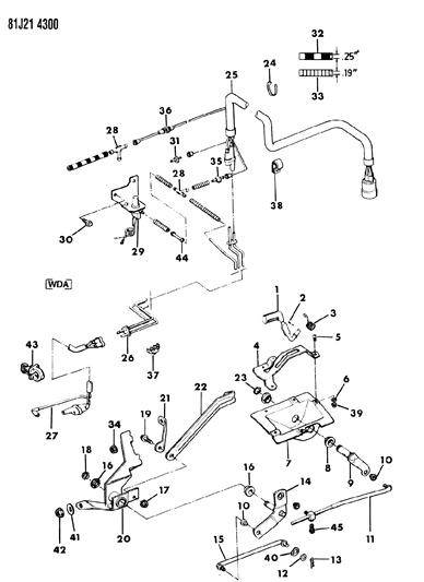 1984 Jeep Wagoneer Controls, Transfer Case Shift Diagram 2 - Thumbnail