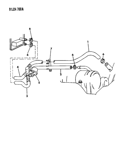 1992 Jeep Comanche Heater Hoses Diagram 2 - Thumbnail