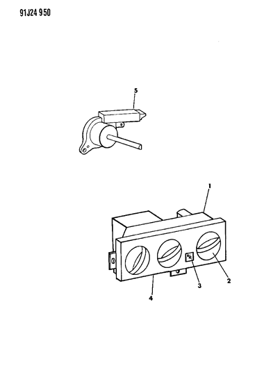 1993 Jeep Grand Cherokee Faceplate, A/C (Service In Control) Diagram for 4720843