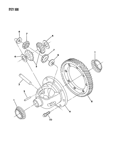 1988 Dodge Caravan Washer Package, Differential Side Gear Flat, Except 4446333 Diagram for 3723861