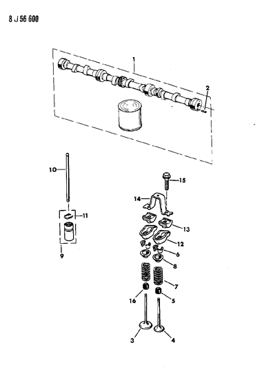1987 Jeep Comanche Camshaft & Valves Diagram 3 - Thumbnail