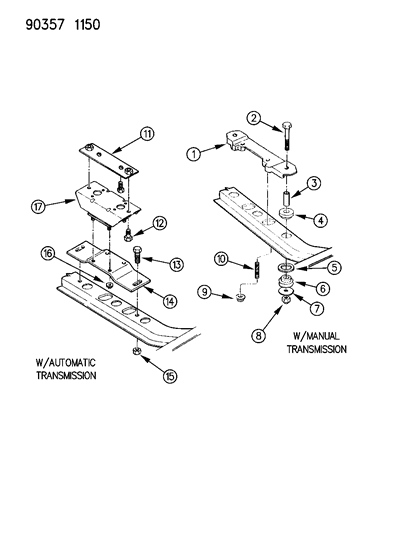 1993 Dodge Dakota Engine Mounting Diagram 7 - Thumbnail