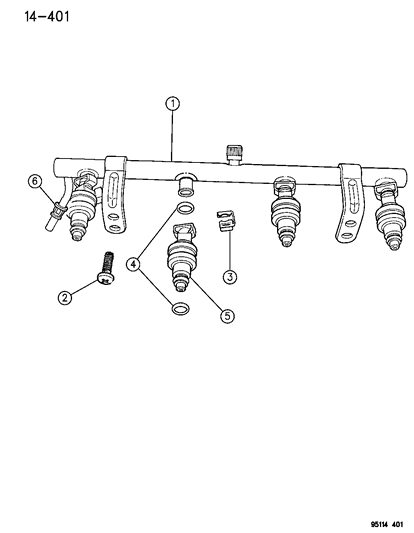 1995 Dodge Neon Fuel Rail Diagram for 4762614