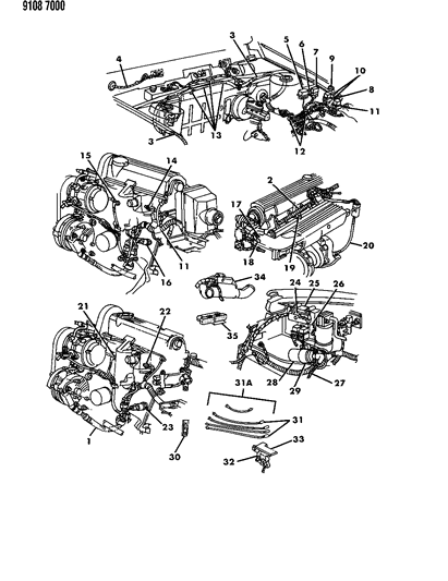 1989 Dodge Spirit Battery Cable Diagram for 4450782