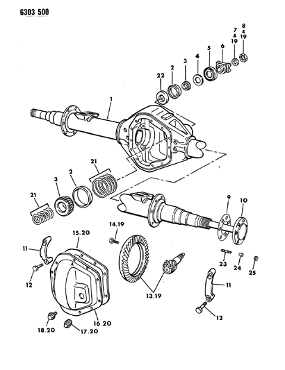 1987 Dodge D150 Axle, Rear Diagram 3 - Thumbnail