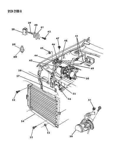 1989 Dodge Spirit Plumbing - A/C & Heater Diagram 2 - Thumbnail