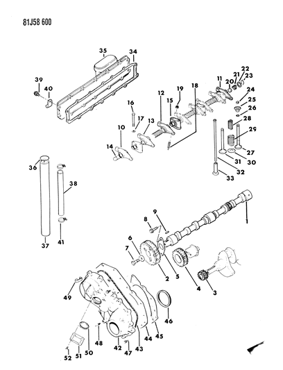 1984 Jeep Wrangler Camshaft & Valves Diagram 1 - Thumbnail