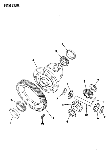 1990 Chrysler New Yorker Base Model Differential Automatic Transaxle Diagram 2 - Thumbnail