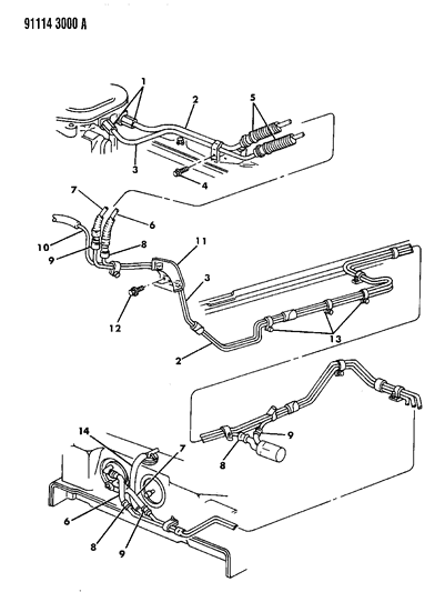 1991 Chrysler LeBaron GTC Fuel Lines Diagram