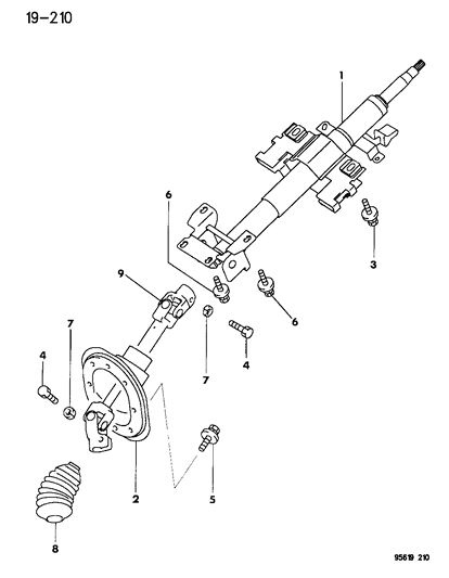 1996 Chrysler Sebring Coupe Column, Steering Diagram