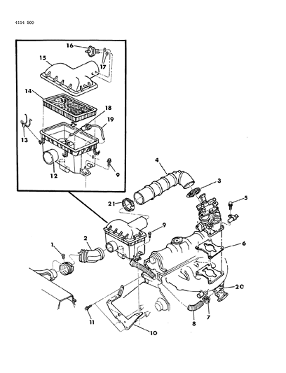 1984 Chrysler New Yorker Air Cleaner Diagram 1 - Thumbnail