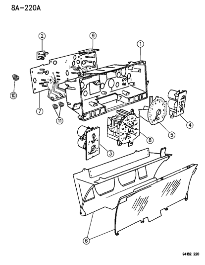 1994 Chrysler LeBaron Sedan Instrument Cluster Diagram