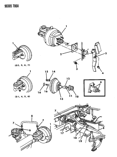 1991 Dodge W250 Valve And Grommet Package, Brake Booster Check (Bendix) Diagram for 4485491