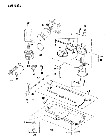 1989 Jeep Comanche Engine Oiling Diagram 4 - Thumbnail