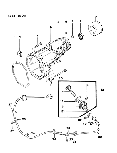 1984 Dodge Ram 50 Extension, Speedometer Cable & Pinion Diagram 2 - Thumbnail