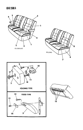 1988 Dodge Caravan Rear Seat Diagram 3 - Thumbnail