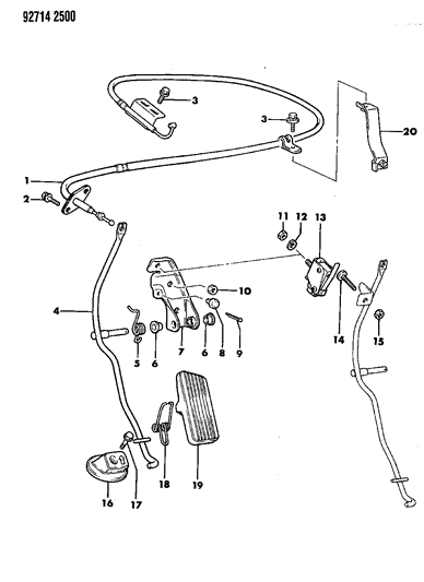 1993 Dodge Ram 50 Accelerator Linkage & Pedal Diagram 4 - Thumbnail