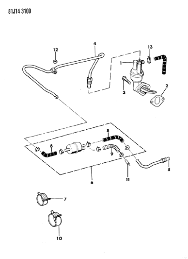 1986 Jeep Wrangler Fuel Pump & Filter Diagram 2 - Thumbnail