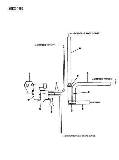 1990 Chrysler New Yorker Base Model Emission Hose Harness Diagram 2 - Thumbnail