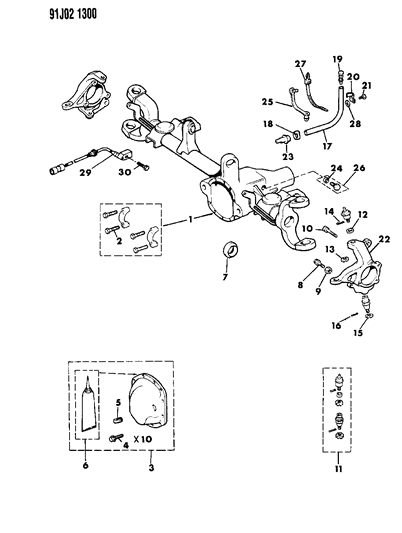 1991 Jeep Comanche Housing - Front Axle Diagram 3 - Thumbnail