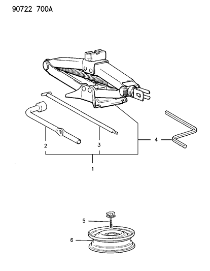 1990 Dodge Colt Wheel, Spare Disc (4Tx14 Black) Q Engine Diagram for MB301430