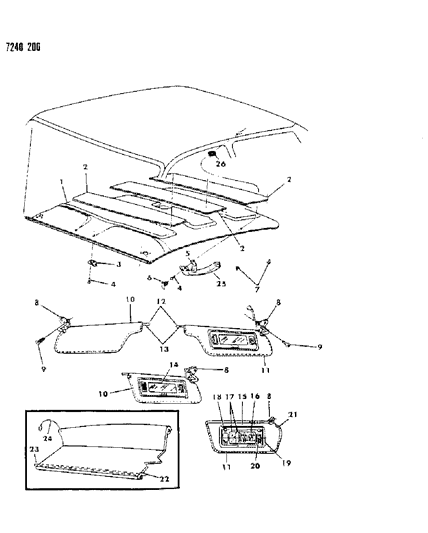 1987 Dodge Lancer Screw, Visor Bracket Attach. Diagram for 6032584