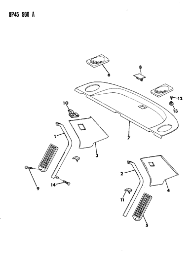 1992 Dodge Monaco Panels - Interior Trim Diagram 3 - Thumbnail