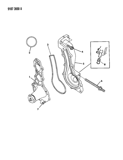 1989 Dodge Dynasty Water Pump Diagram for R4798497