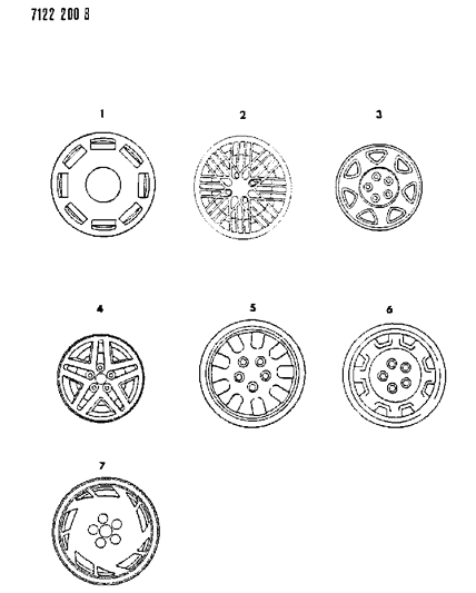 1987 Dodge Shadow Wheels & Covers Diagram
