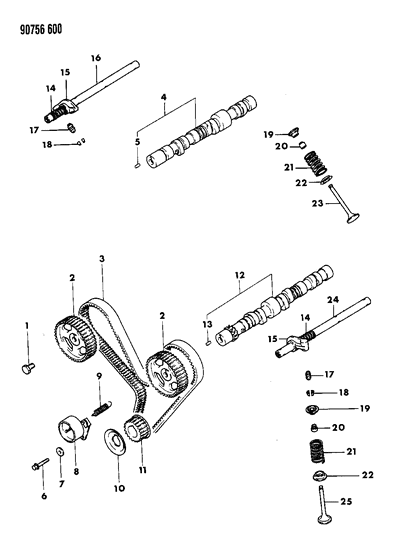 1990 Dodge Ram 50 Camshaft & Valves Diagram 2 - Thumbnail