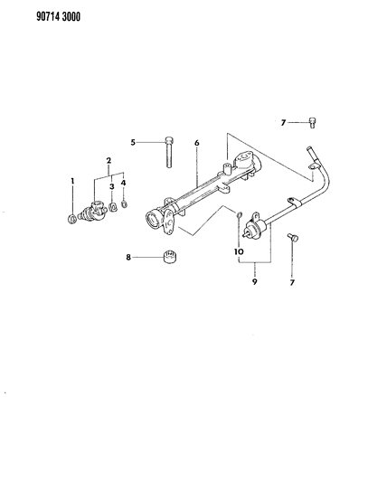 1990 Dodge Ram 50 Fuel Rail & Related Parts Diagram 1 - Thumbnail