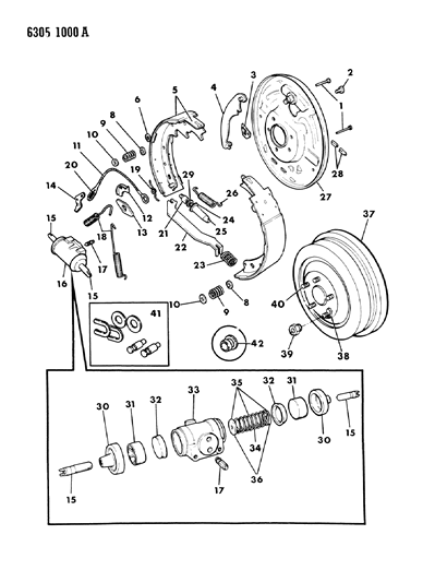 1987 Dodge D150 Brakes, Rear Diagram 1 - Thumbnail