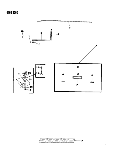 1989 Dodge Caravan Mouldings & Ornamentation - Exterior View Diagram 1 - Thumbnail