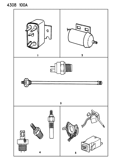 1984 Dodge Ram Wagon Switches - Relays - Solenoids - Sensors Diagram