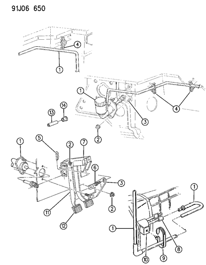 1993 Jeep Cherokee Clutch Pedal Diagram 1 - Thumbnail